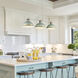 Kinsley 3 Light 38.88 inch Aged Galvanized Steel Linear Pendant Ceiling Light in Antique Teal